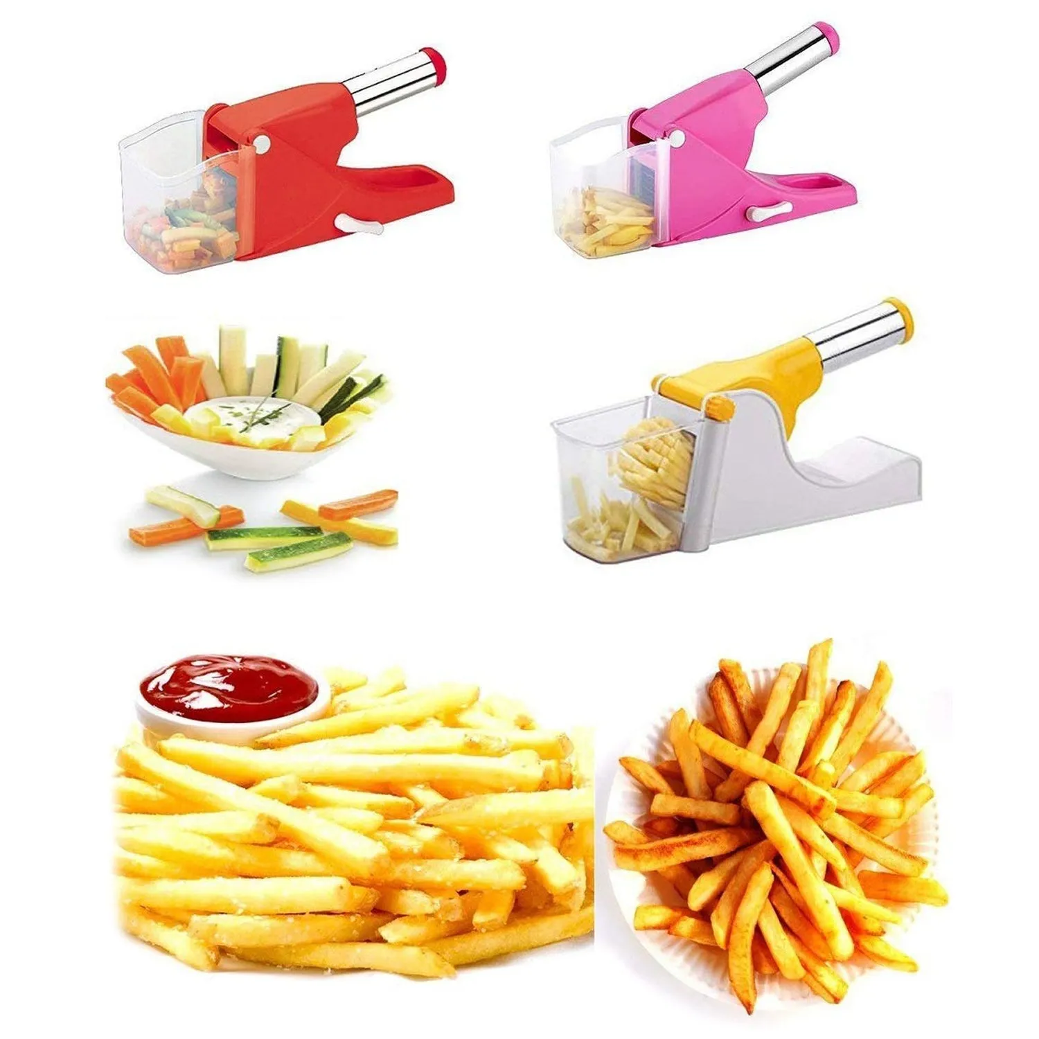 0114L French Fry Chipser  /  Chips Slicer  /  Potato Chipser  / Chips Maker Machine / Potato Slicer with Container