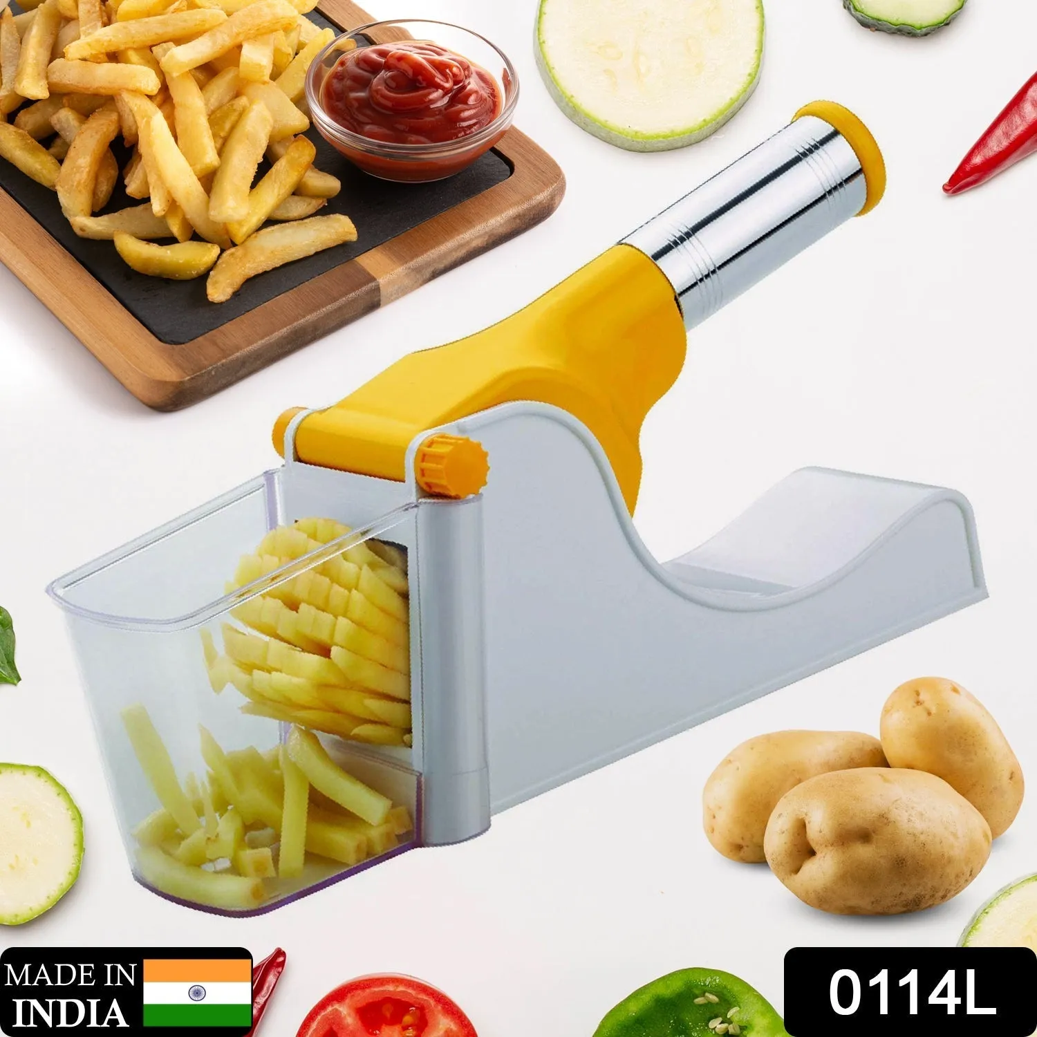 0114L French Fry Chipser  /  Chips Slicer  /  Potato Chipser  / Chips Maker Machine / Potato Slicer with Container