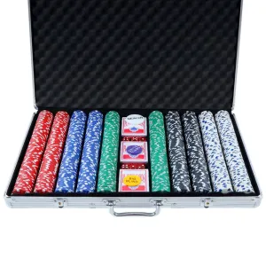 1000pcs Poker Chips Set | Casino Texas Hold'em | Gambling Party Game | Dice Cards Case