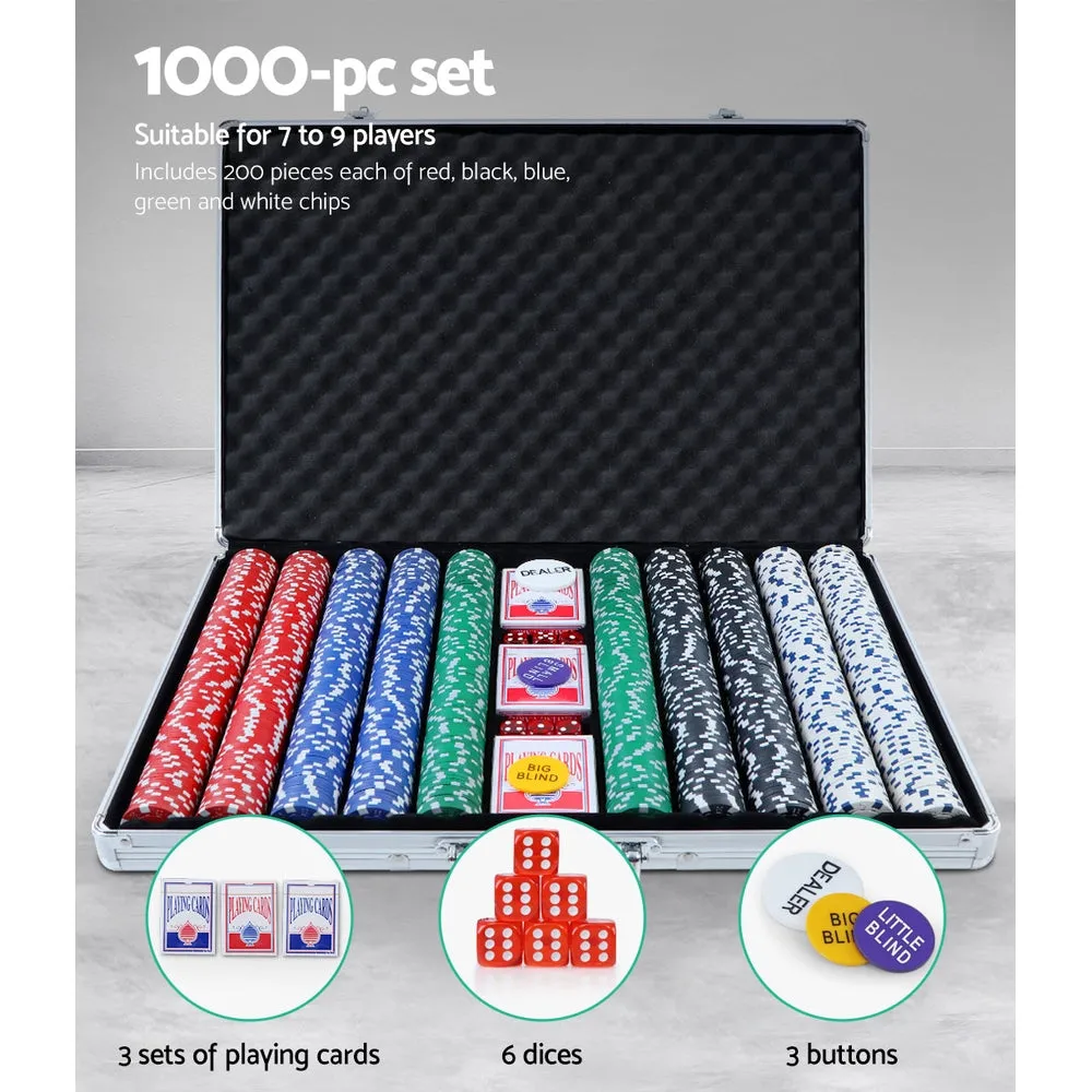 1000pcs Poker Chips Set | Casino Texas Hold'em | Gambling Party Game | Dice Cards Case