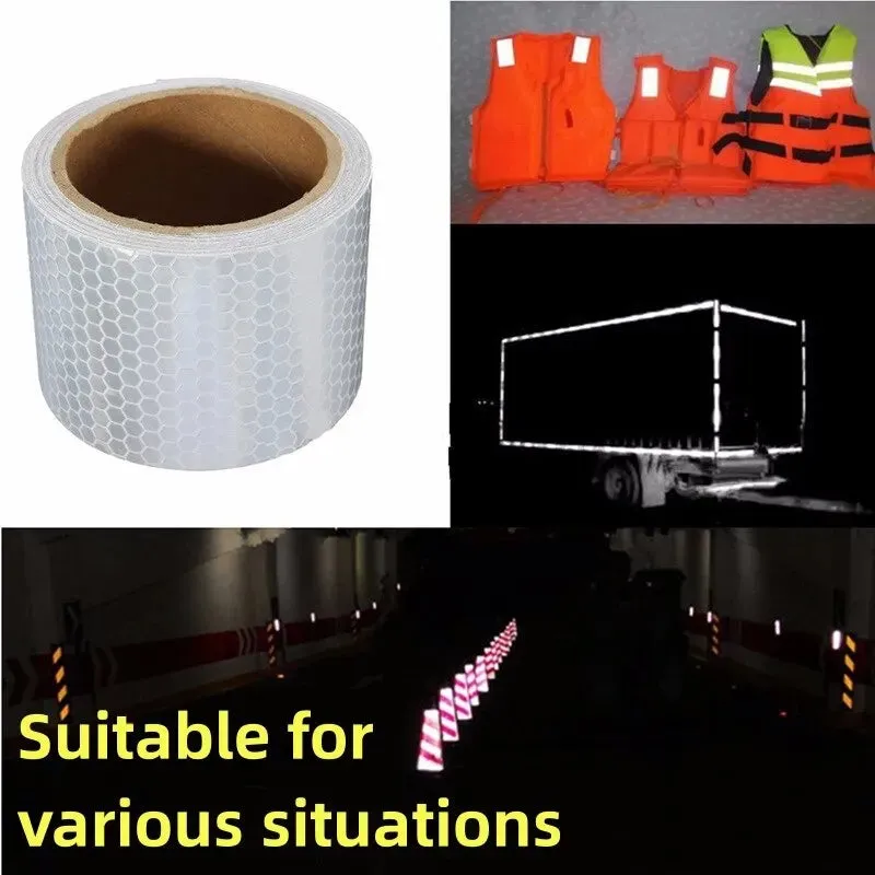 1pc 100cm 5cm Reflective Sticker for Car Safety Warning Tape Mark Film Strip