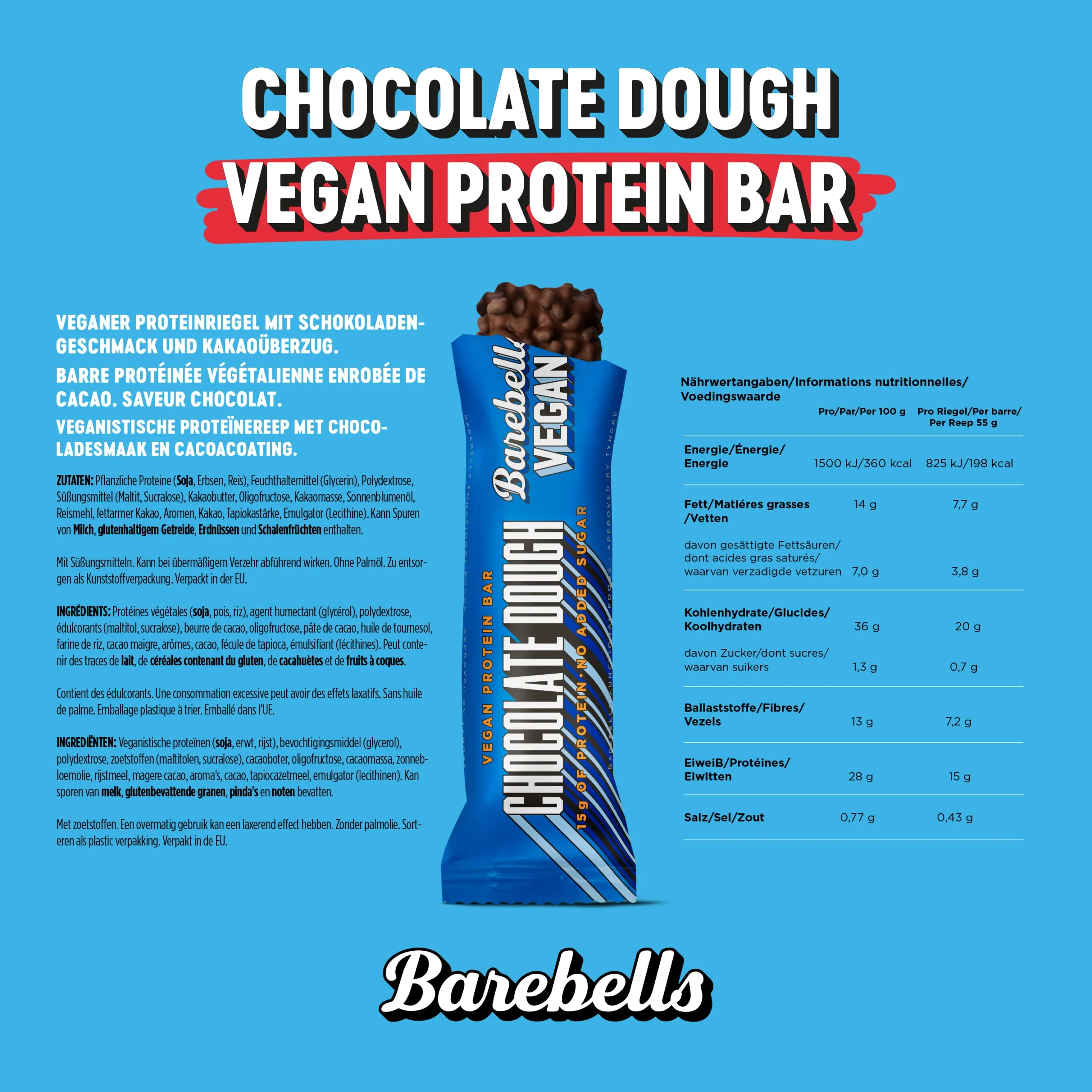 Barebells Barre de protine 20g proteine, 12x55g chocolat protein bars (Salty Peanut)