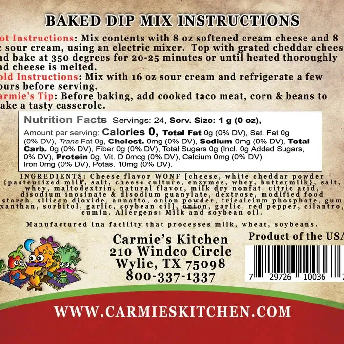 Carmie's Baked Enchilada Dip Mix