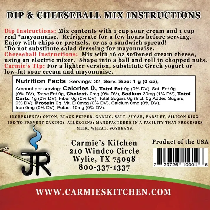 Carmie's Jr's Ranch Dip Mix