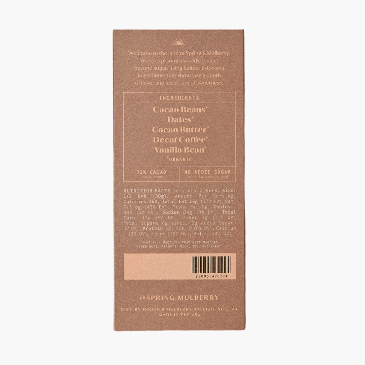 COFFEE - DATE SWEETENED DARK CHOCOLATE