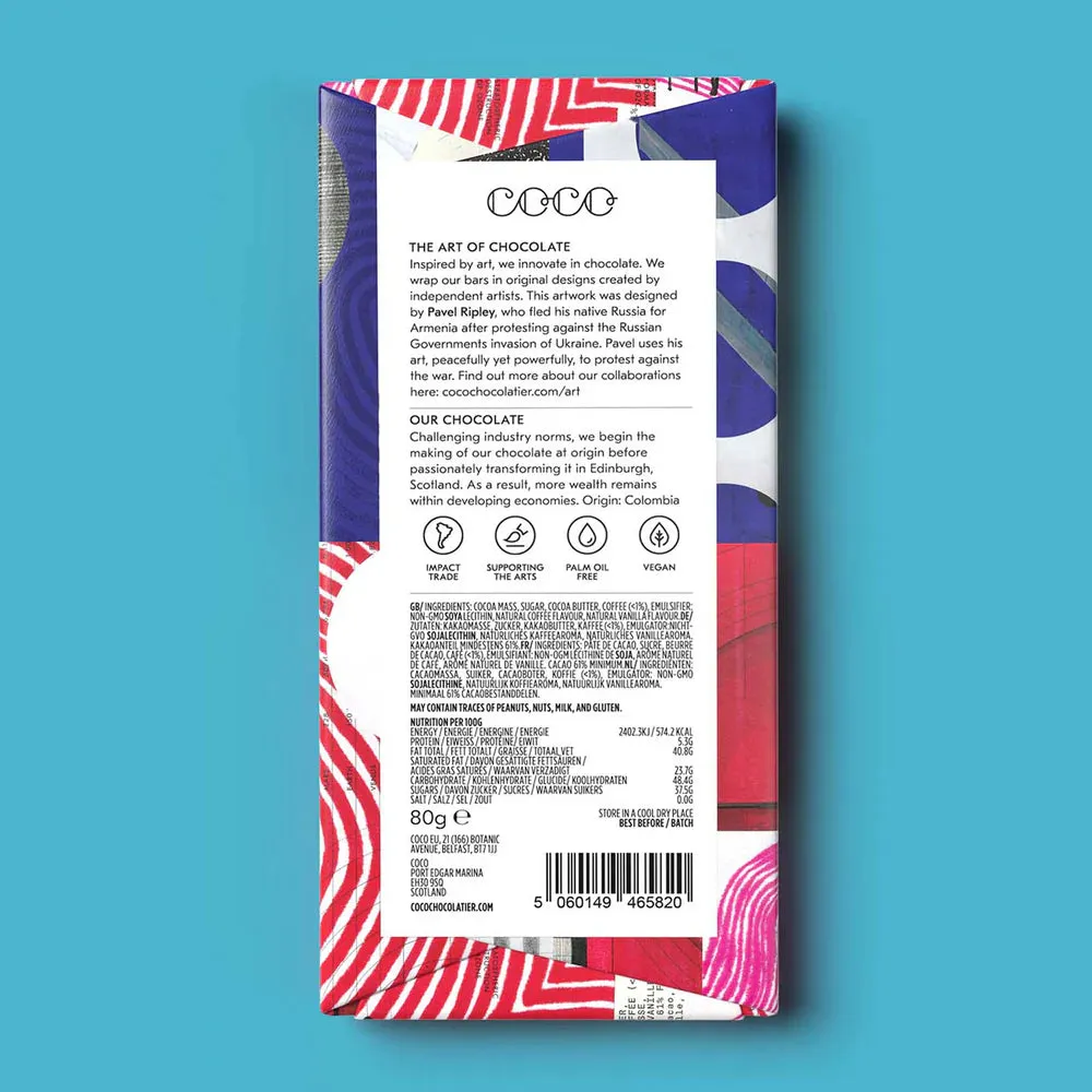 Cold Brew Coffee Dark Chocolate Bar (80g)