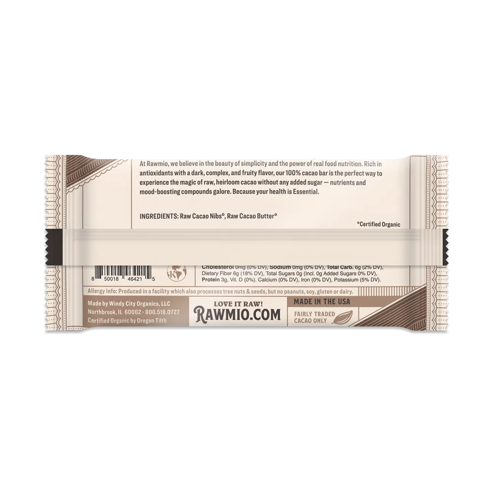 Essential Dark Chocolate Bar - 100% Cacao