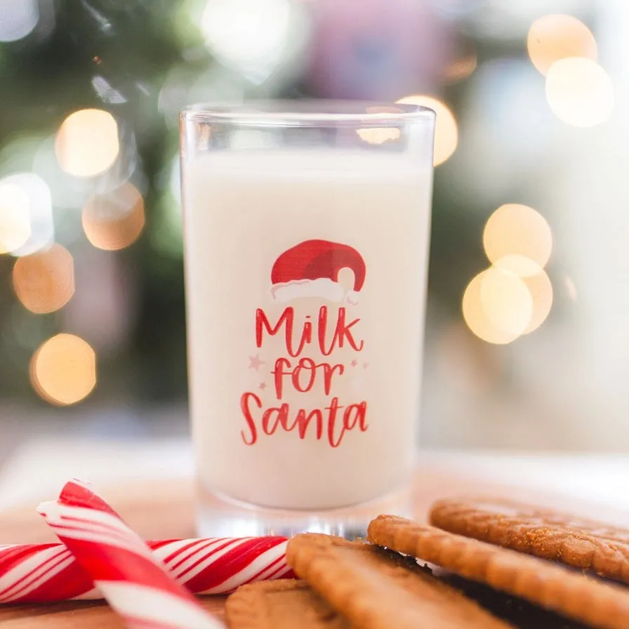 Milk For Santa Mini Glass -- Red