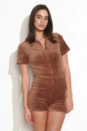 MISFIT SOLEIL PLAYSUIT - CHOCOLATE