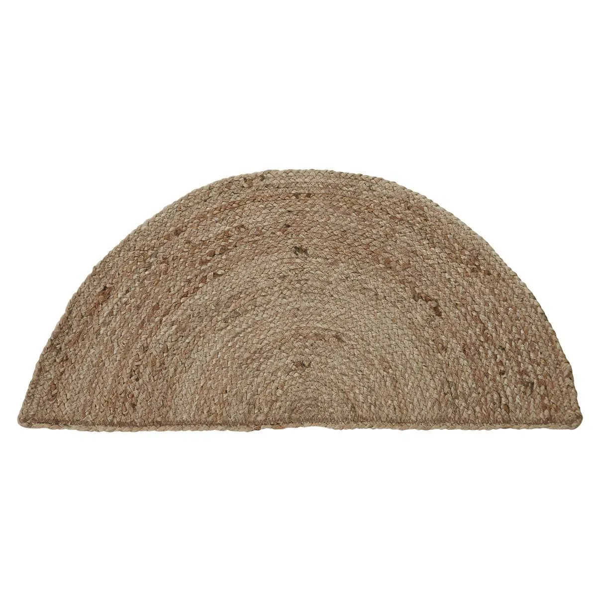 Natural Half Circle Braided Rug 16.5x33"