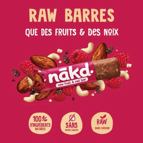 Nkd. Myrtilles | Raw Barres de Fruits et Noix | 100% D'ingrdients Naturels | Sans Sucre Ajouts | Vegan | 18 x 35g