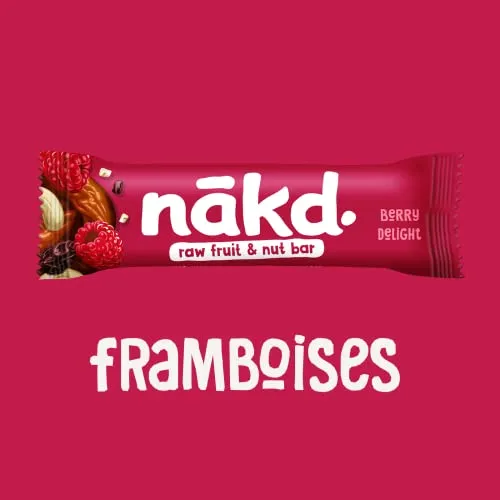 Nkd. Myrtilles | Raw Barres de Fruits et Noix | 100% D'ingrdients Naturels | Sans Sucre Ajouts | Vegan | 18 x 35g