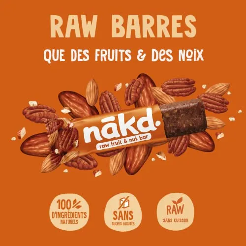 Nkd. Myrtilles | Raw Barres de Fruits et Noix | 100% D'ingrdients Naturels | Sans Sucre Ajouts | Vegan | 18 x 35g