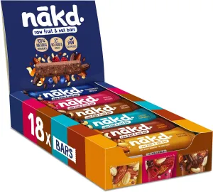 Nkd. Paquet Assortiment | Raw Barres De Fruits Et Noix | 100% D'ingrdients Naturels | Sans Sucre Ajouts | Vegan | 18 X 35g | 630g