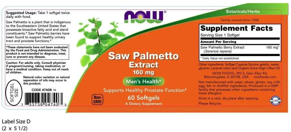 Now Saw Palmetto Extract 160mg
