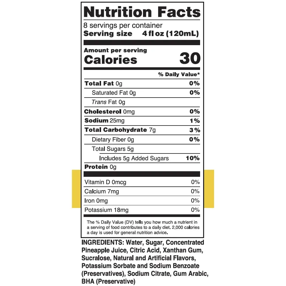 Pina Colada Low Calorie Skinny Mix