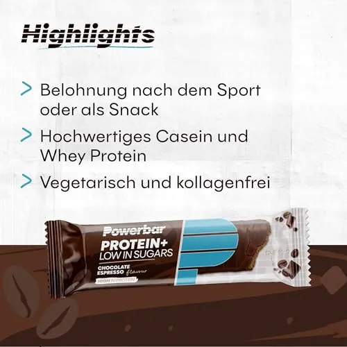 Powerbar Protein Plus Low Sugar Chocolate Brownie 30x35g - Barre hyperprotine et peu sucre
