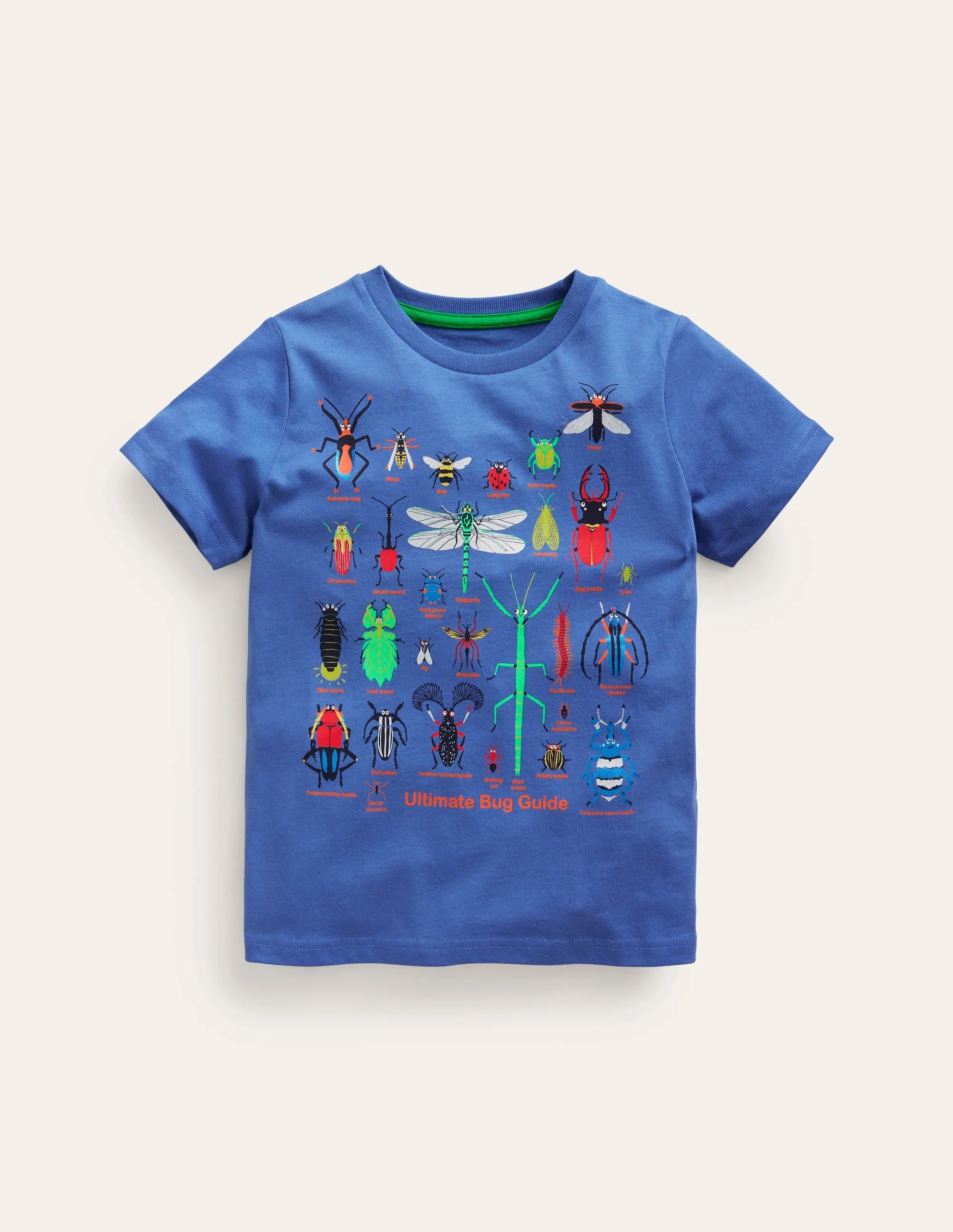 Printed Bugs T-shirt-Navy Bugs