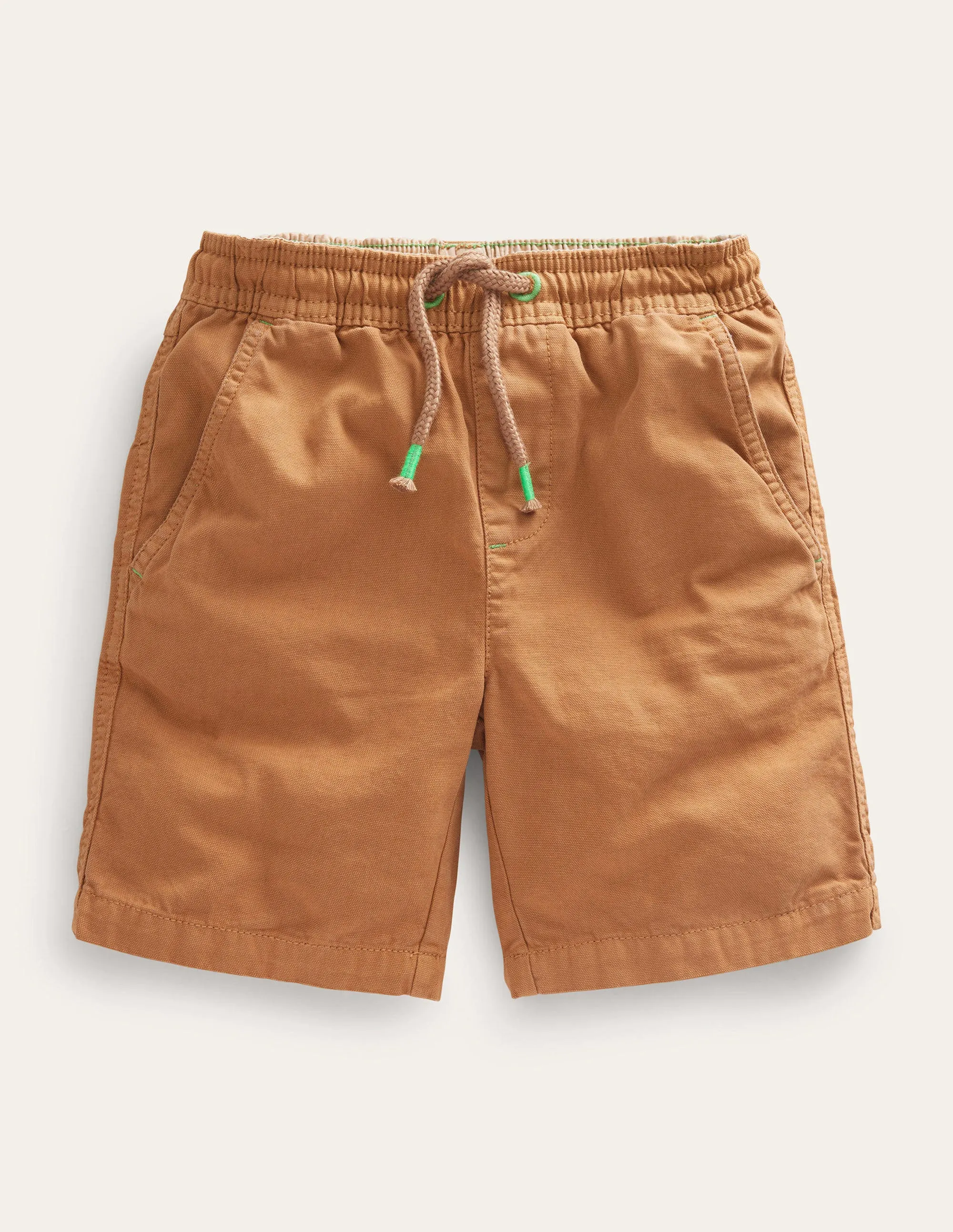 Pull-on Drawstring Shorts-Nut