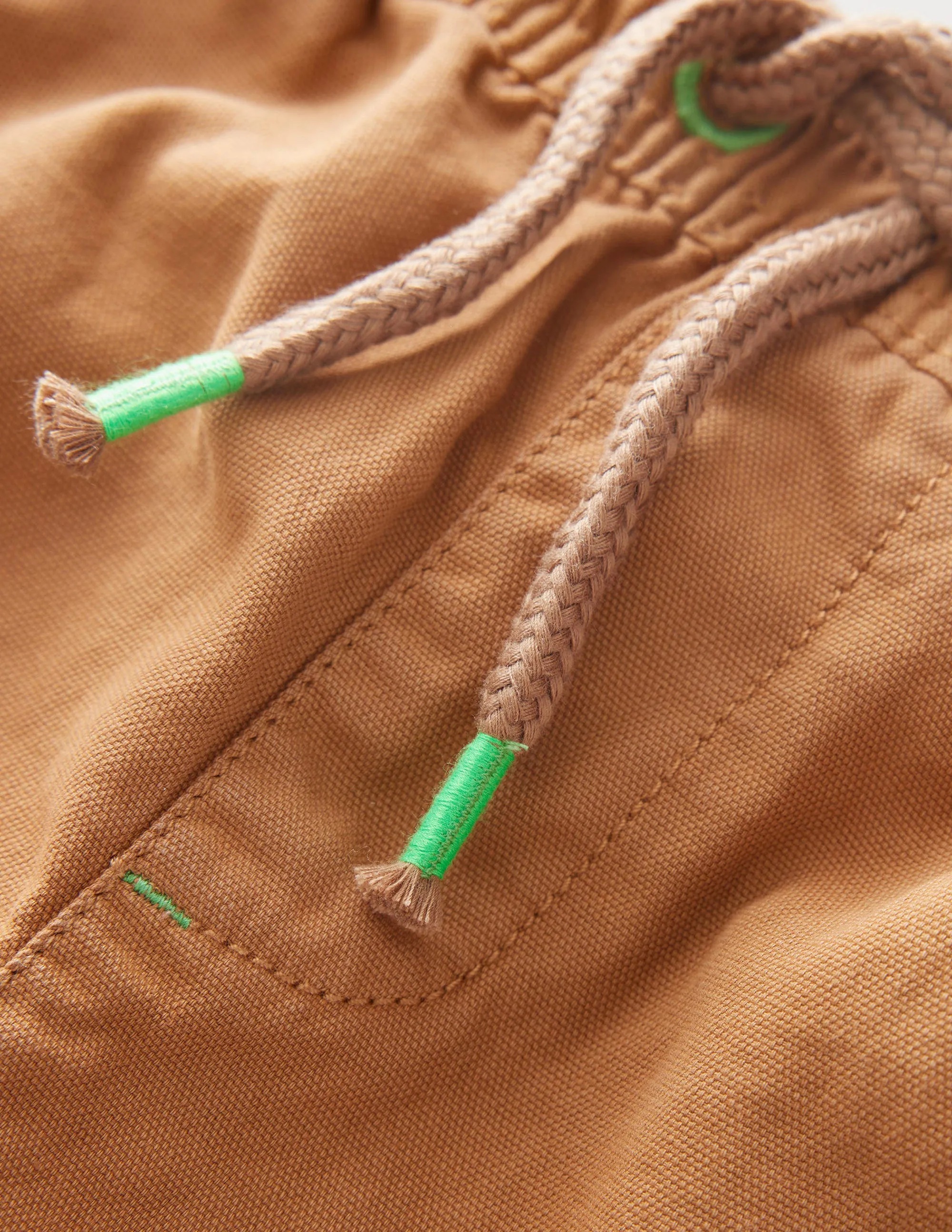 Pull-on Drawstring Shorts-Nut