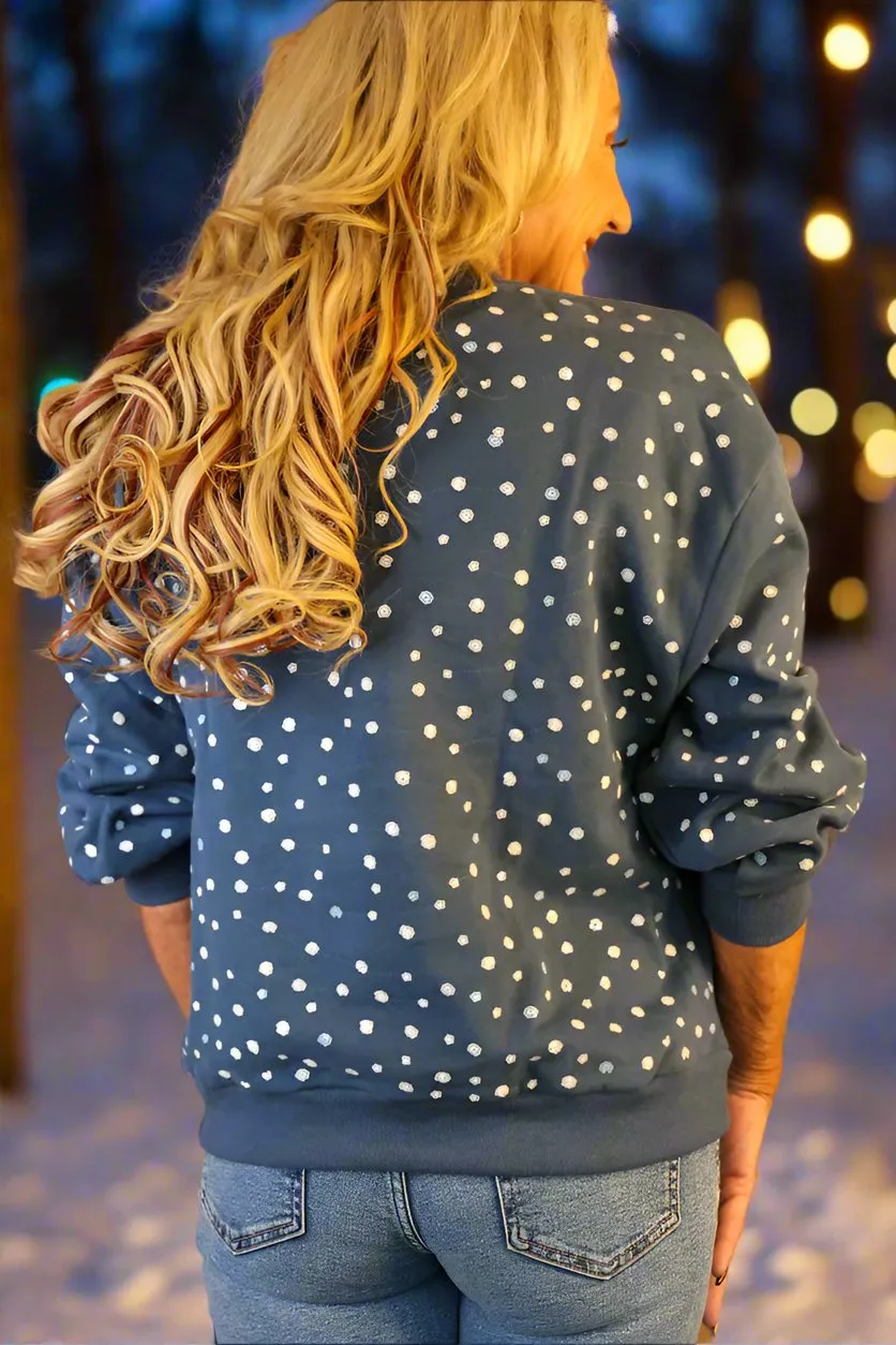 Queen Of Sparkles Blue Santa Stuck In Chimney Sweatshirt