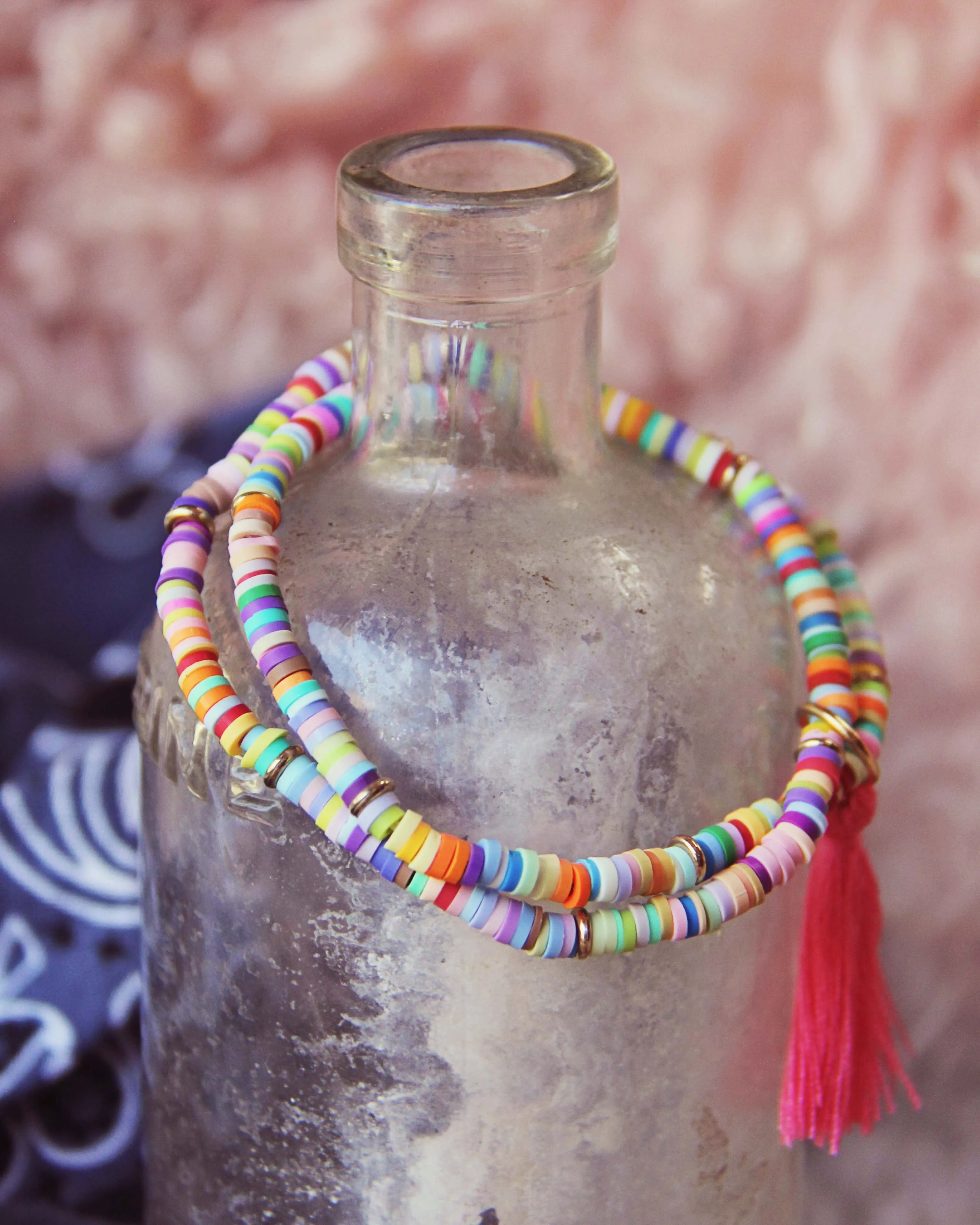 Rainbow Chip Bracelet in Pink