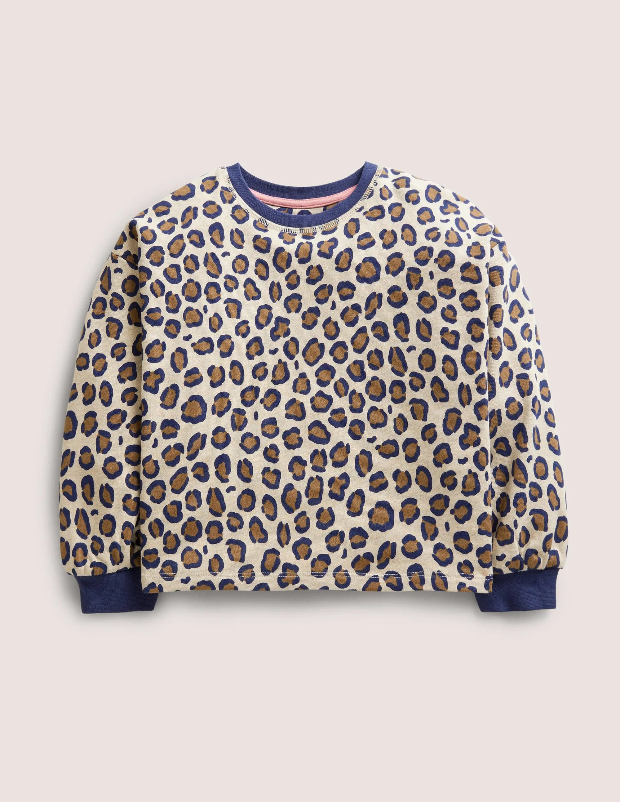 Relaxed Sweatshirt-Nut Brown Leopard