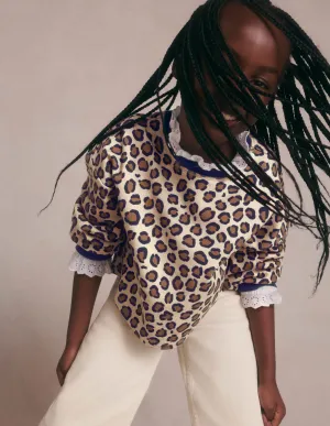 Relaxed Sweatshirt-Nut Brown Leopard