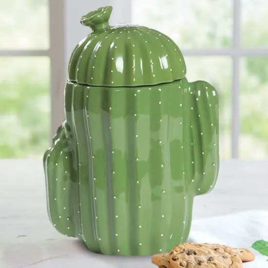 Stoneware Cactus Cookie Jar