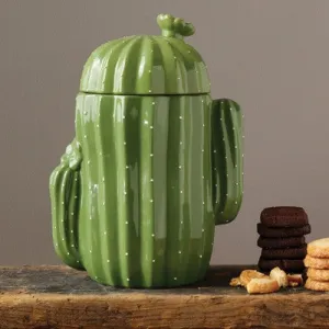 Stoneware Cactus Cookie Jar
